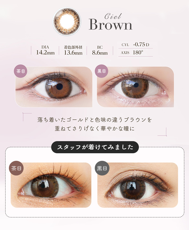 ネオサイトワンデー シエルUV トーリック(乱視用)シエルブラウン