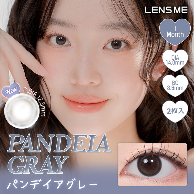 レンズミー ユース ワンマンス 度あり 2枚入り パンデイアグレー