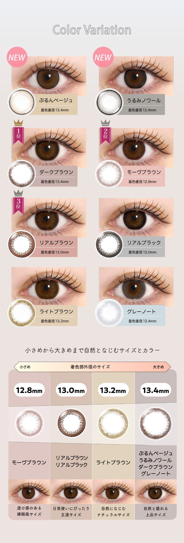 ネオサイトワンデーリングUV カラーバリエーション全8色