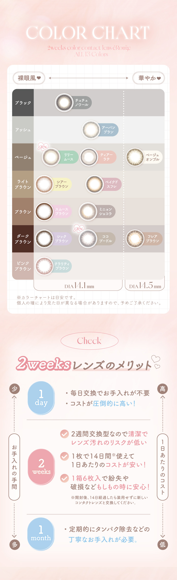 エルージュ eRouge ２ウィーク カラコン 2週間交換 