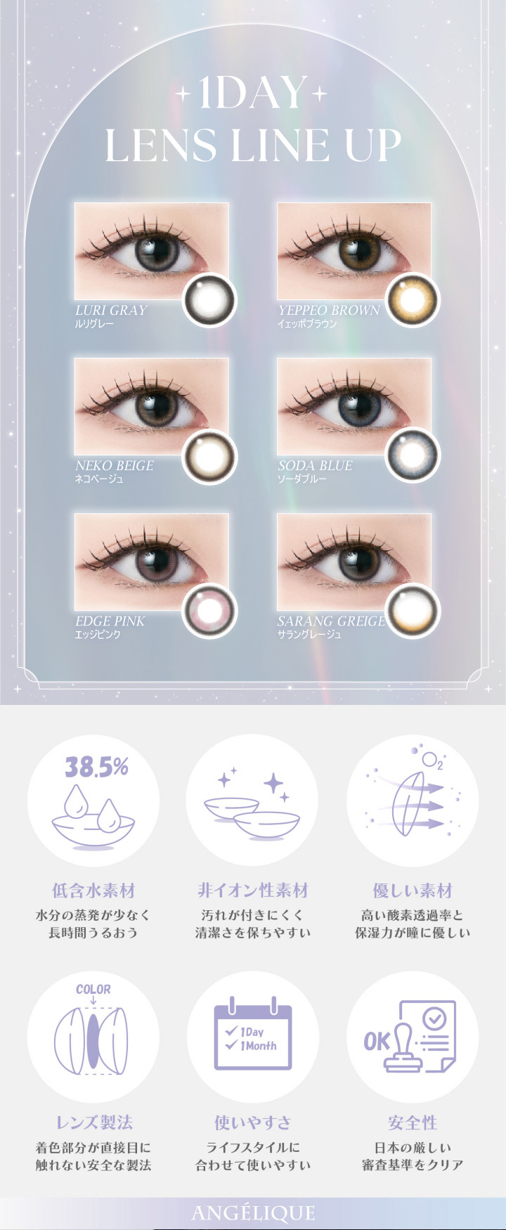 アンジェリークワンデーレンズスペック