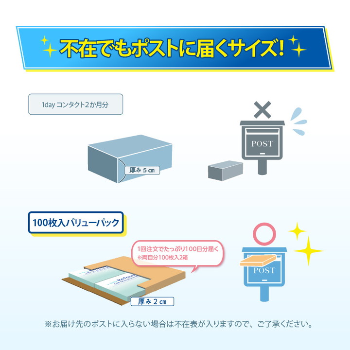 不在でもポストに届くサイズ!