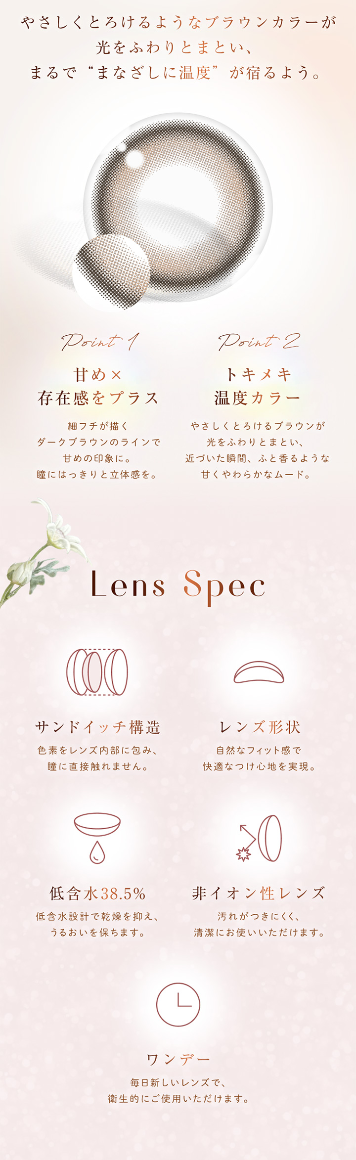 サンドイッチ構造 低含水 非イオンレンズ ワンデー