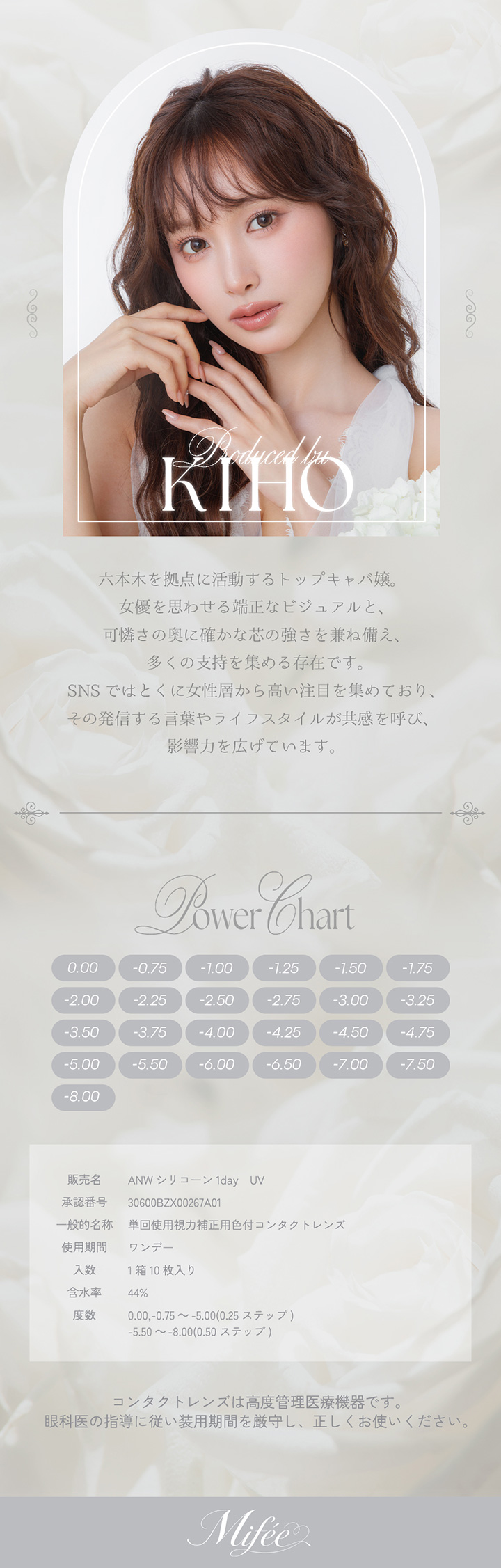 KIHO(きほ)さんプロデュース ワンデーカラコン ミフェ ワンデー