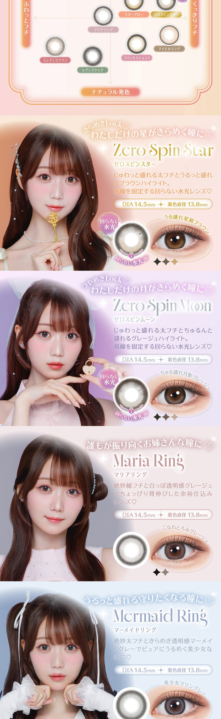 ゼロスピンスター Zero Spin Star ゼロスピンムーン Zero Spin Moon マリアリング Maria Ring マーメイドリング Mermaid Ring