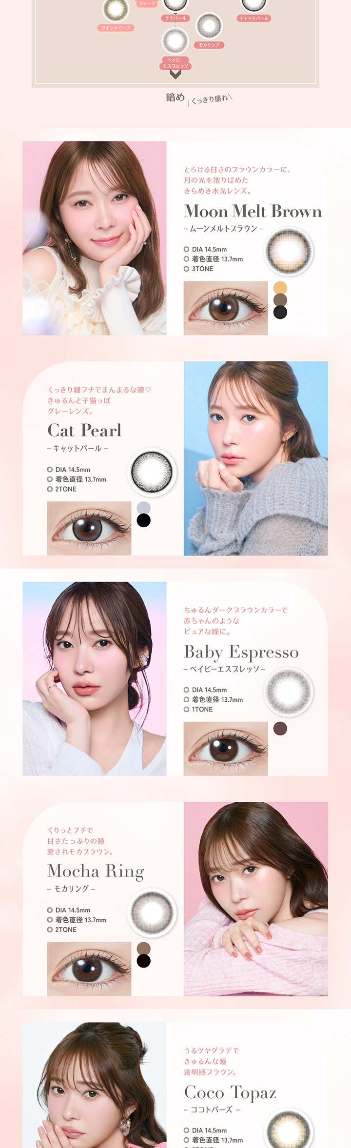 ムーンメルトブラウン キャットパール ベイビーエスプレッソ モカリング ココトパーズ