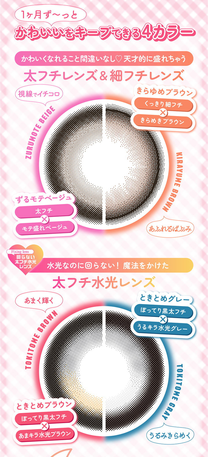 太フチレンズ&細フチレンズ 太フチ水光レンズ
