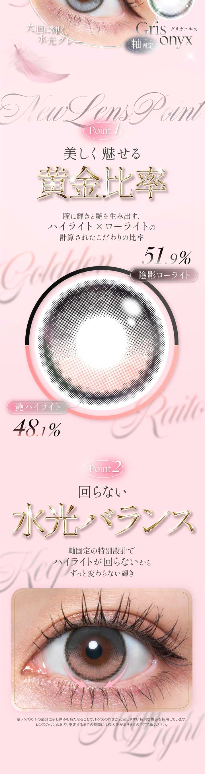 美しく魅せる黄金比率 回らない水光バランス