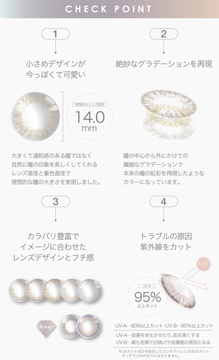 小さめデザインが今っぽくて可愛い 絶妙なグラデーションを再現 カラバリ豊富 紫外線カット