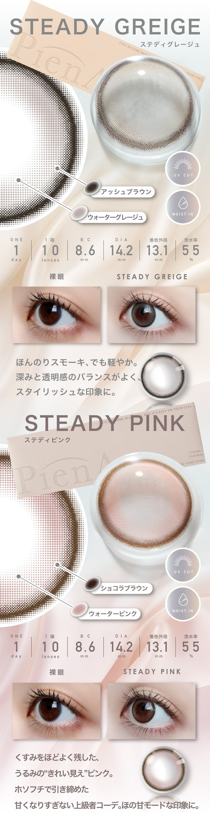 ステディグレージュ ステディピンク