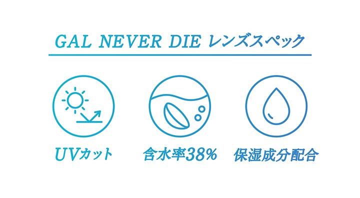 ギャルネバーダイ ワンデー GAL NEVER DIE 1day UVカット 含水率38%　保湿成分配合