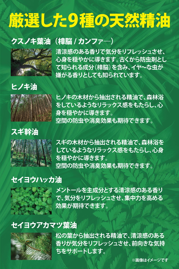 厳選した9種の天然精油