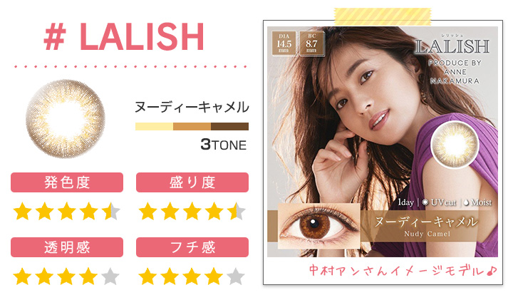 中村アンさんイメージモデルワンデーカラコン「レリッシュ」